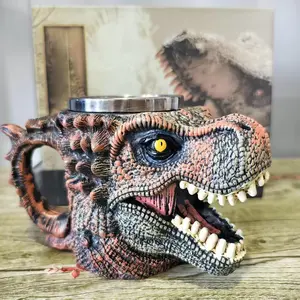 Cute Dinosaur Skull Cup, Portable Non-Slip Gothic Mug, Fun Tea Cup, Home Indoor Travel Office Use, Durable Ceramic, Safe Drinking