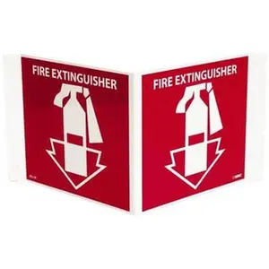AccuformNMC Fire Extinguisher, Acrylic Fire Sign 14-1/2" Wide x 8" High VS11R