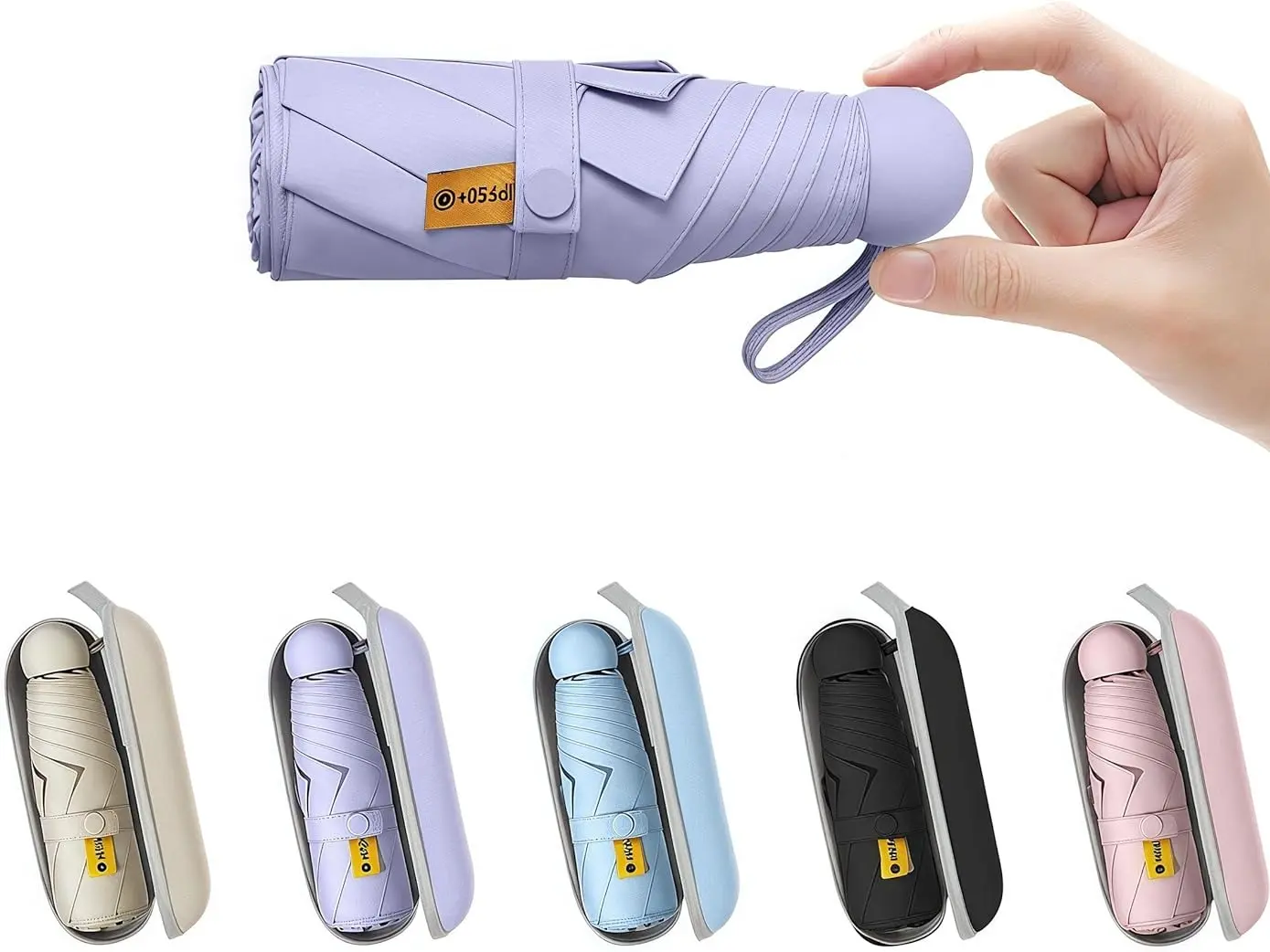 Mini Compact Travel Umbrella With Case, Pocket Size UV Sun & Rain, Tiny Purse Size Fits Pocket/Backpack, UV Protection Waterproof Fabric, Lightweight Folding, For Women Kids Daily Travel Use