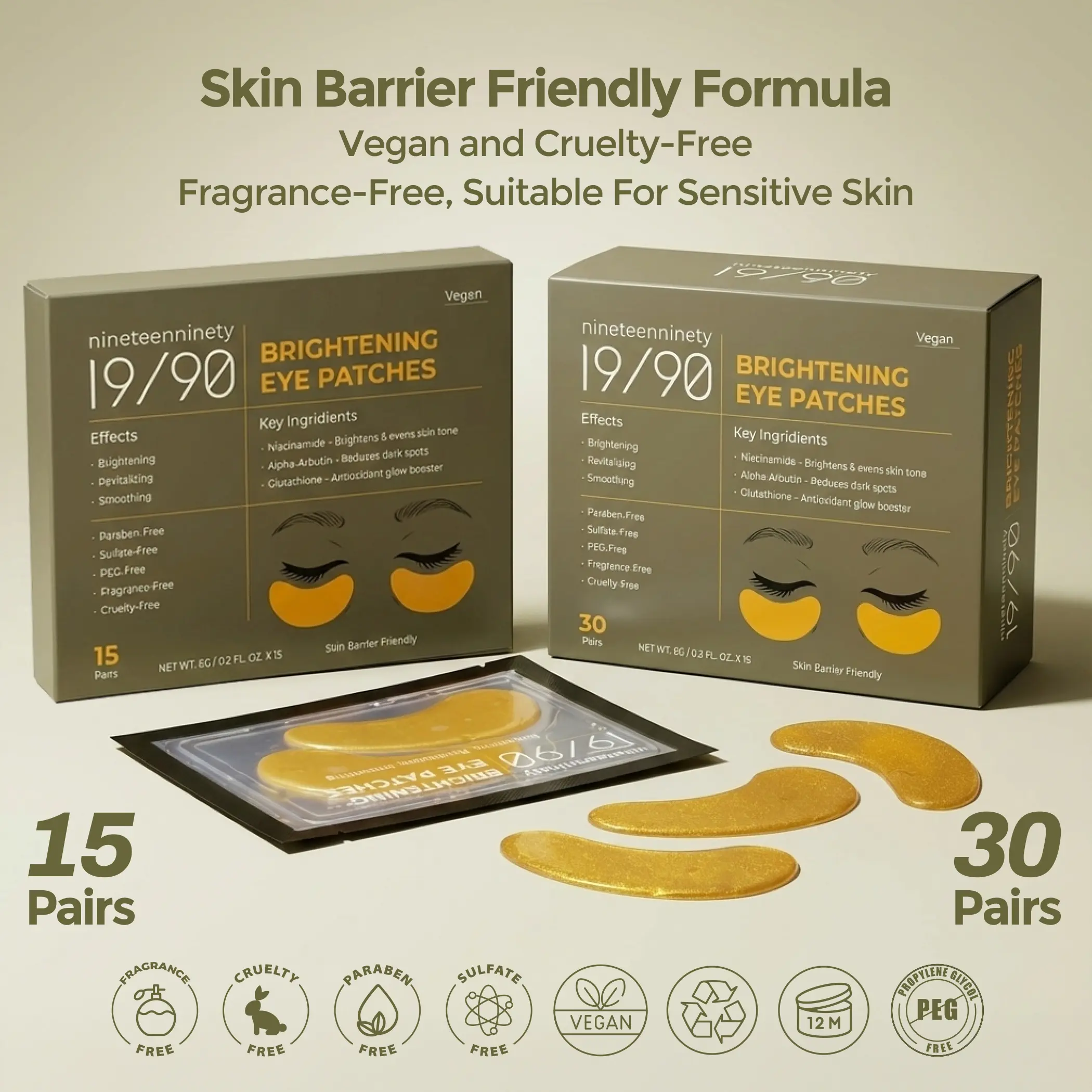19/90 Under Eye Patches for Dark Circles & Puffiness  Hydrogel Eye Masks  with Caffeine, Niacinamide & Collagen  Helps Reduce the Look of Bags &  Fine Lines  Gold (15 Pair) - TikTok Shop