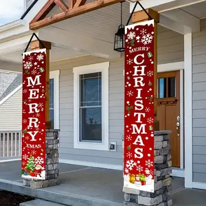 Cozy Festive & Home Supplies Bundle - Cross-Border Christmas Banners, Couplets, Door Curtains, Flags, Santa Cartoon Straw Cups, Animal Doll Costumes, Square Glass Spice Jar Labels, HD Transparent Lace Front Bodies