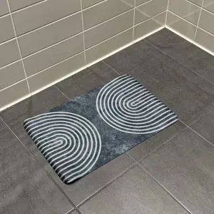 Bath Mat Runner Long Bathroom Mat Rug Non Slip Super Absorbent Stain Resistant Quick Dry Thin Bathroom Rug Fit Under Door-Bath Mats for Bathroom Floor Bathtub Vanity-Bathmat