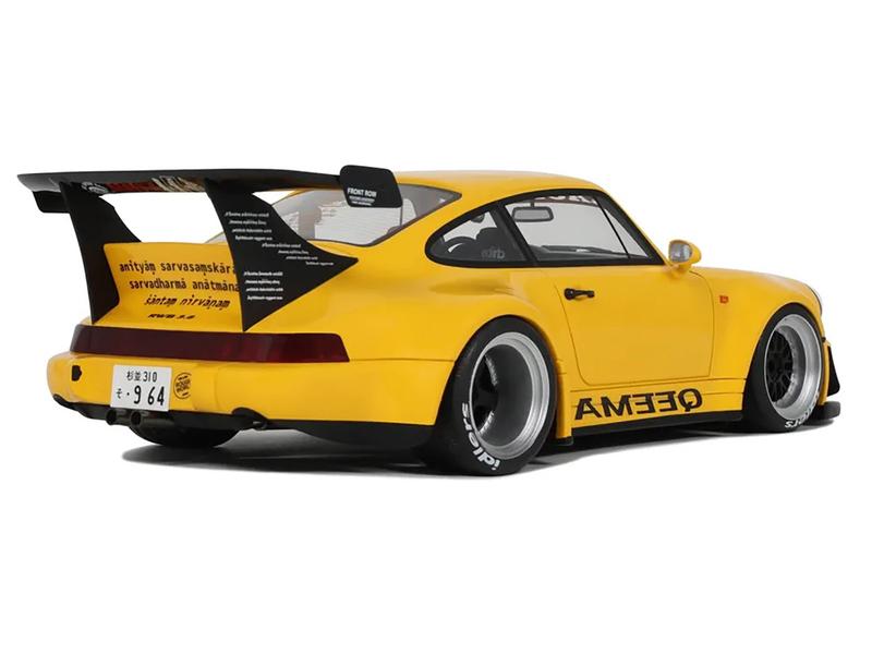 2024 Porsche 911 (964) RWB "Qeema" Yellow 1/18 Model Car by GT Spirit