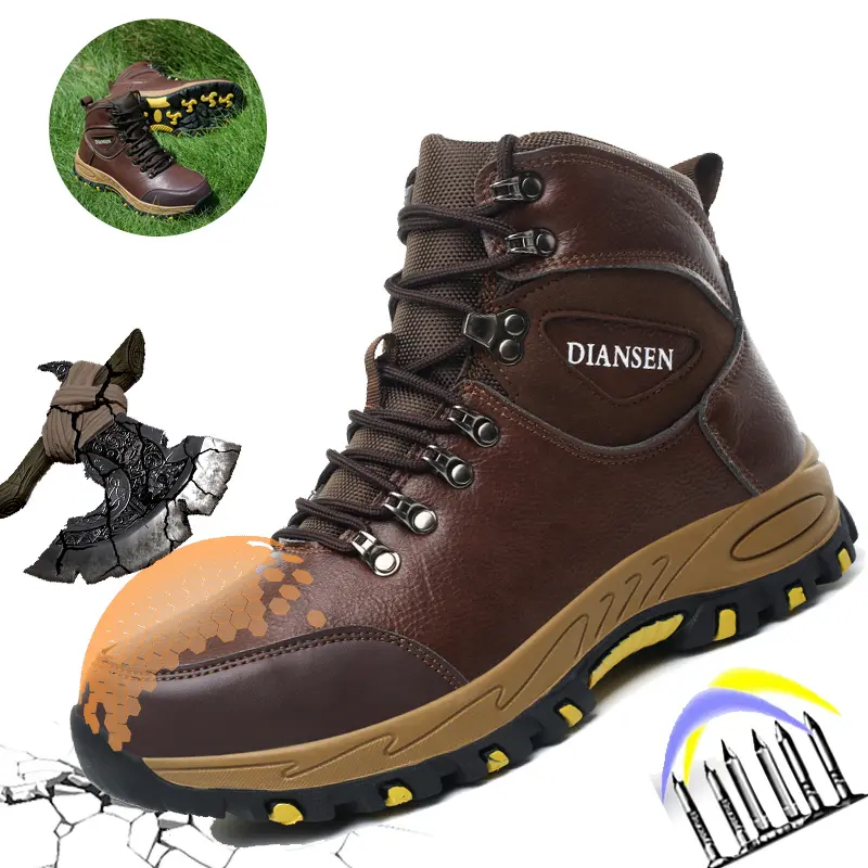 Men's Steel Toe Work Boots - Mesh Closed Safety Footwear, Puncture-Proof, Water-Resistant, Anti-Shock, Non-Slip Work Sneakers, Boot, Work & Safety Footwear