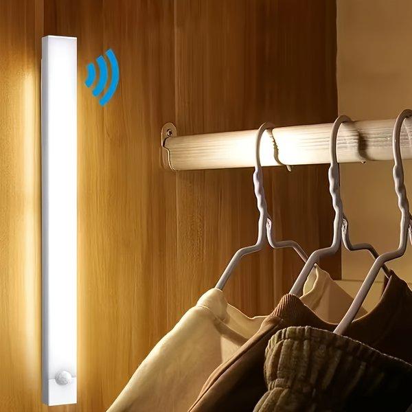LED Motion Sensor Cabinet Lights USB Rechargeable Dimmable 3 Modes Wireless Night Light for Bedroom Stair Kitchen Office Bedside Cabinet Lighting