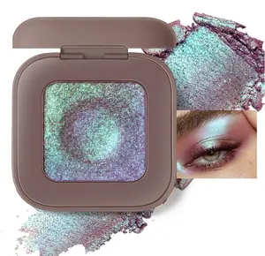 Noerrors Duochrome Plum Mauve Green Blue Glitter Eyeshadow Palette Holographic Chameleon Rich Color Shimmer Metallic Eye Shadow Color Shift Sparkle