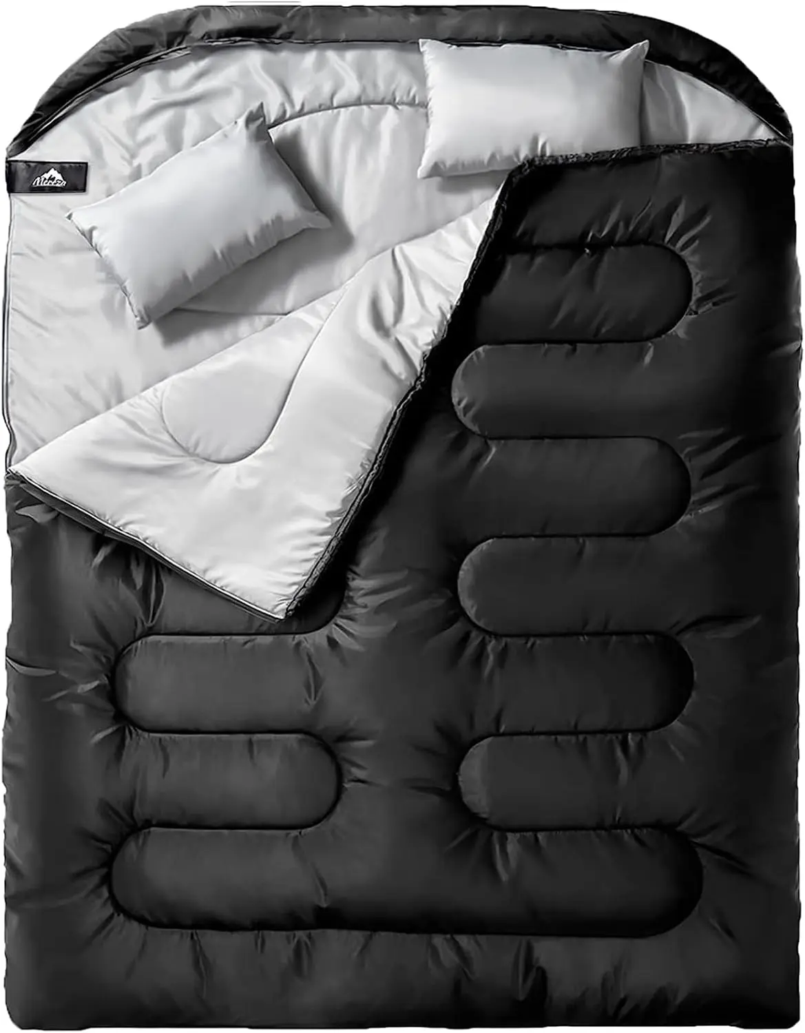 Double Sleeping Bag for Adults Mens with Pillow, XL  Size Two Person Sleeping Bag for  Season Camping Hiking Backpacking 2 Person Sleeping Bags for Cold Weather & Warm