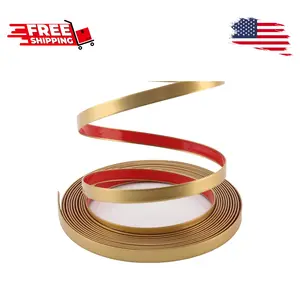 Matte Gold Peel and Stick Wall & Molding Trim, Flexible DIY Strip (16.4 ft x 0.4 inch)