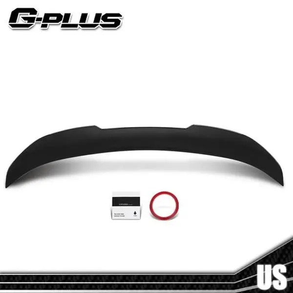 MOTOR GPLUS PSM Style Rear Trunk Lip Spoiler Wing, Adhesive Mount, Easy Install, High UV Layer Paint, Fits 2006-2011 BMW E90 3Series M3 4-Door Sedans, Automotive Body Replacement Part Accessory