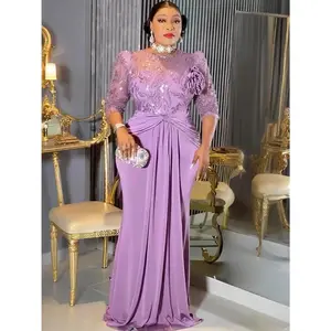 Plus Size African Party Dresses for Women Dashiki Sequin Sexy Bodycon Long Dress Elegant Turkey Muslim Wedding Evening Gown