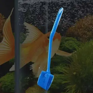 1pc Cleaning brush with long handle and no dead corners. Cleaning tool for cleaning and wiping glass inner walls. Special algae removal brush for small tanks