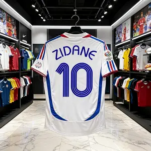 2006 France Away Short Sleeve 10# Zidane Retro Soccer Jersey