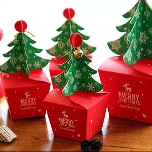 50 Christmas Tree Gift Boxes with Pop-Up Paper Trees, Holiday Candy and Small Gifts Container, Perfect for Kids, Babies, Parties, Seasonal Gifts