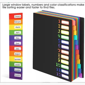 Student Rainbow File Folder - Multi-Pocket Expanding Document Organizer for Test Papers, Textbooks & Homework, A4 Size Plastic Classification Folder for School, Home & Office, Easy-to-Use Paper Storage Tool