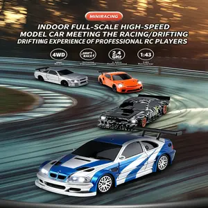 1:43 4WD Pro RC Drift Car with Gyro 15KM/H,2.4G Easy Control Anti-Skid Drift,Type C Charging,Drift & Grip Swappable Tires,Cool Light System High Speed Racer,Best Birthday Holiday Gift for Kids & Adults