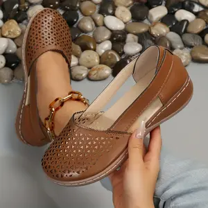 Women's Retro Hollow Out Design Wedge Sandals - Breathable Slip On Platform Sandals - Comfortable Walking Shoes - For Women - Suitable for Summer, Casual Wear - Perfect Gift for Fashionable Ladies Girl Footwear Flatform Knee Green