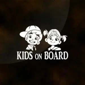 Kids On Board Cute Boy Girl Baby On Board Die Cut Car Decal Sticker