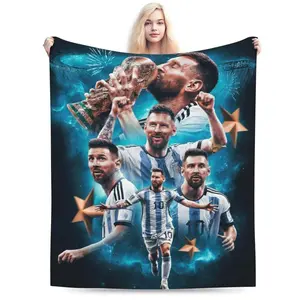 L-ionel Messi Super Soft Flannel Blanket For Sofa Office Travel Home All Seasons Halloween Christmas Birthday Gifts Plush Cozy Durable Material