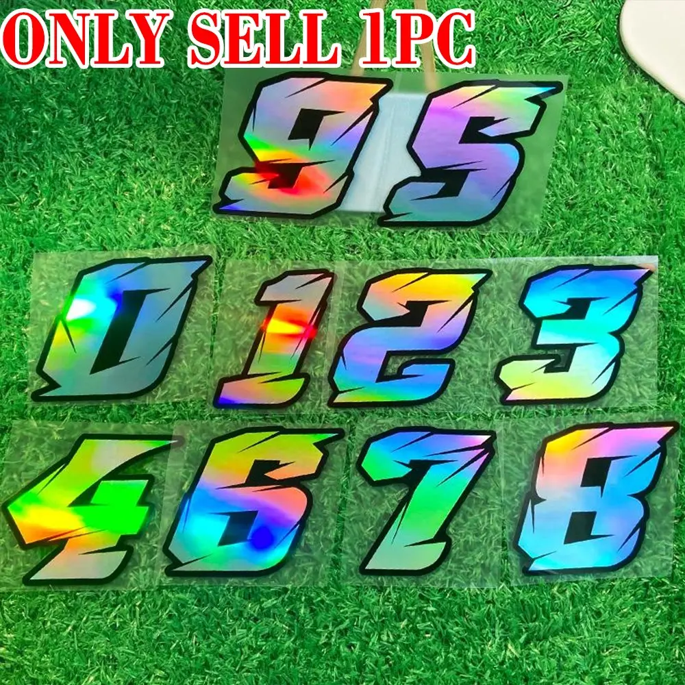 Laser Effect Arabic Number Sticker, 0123456789 Waterproof Vinyl Decal, Universal Car Sticker, Suitable for Motorcycle Front Fairing, Helmet, Fuel Tank, Scooter Body, Car Windows, Motorcycle Stickers, Stickers for Cars, Car Decals
