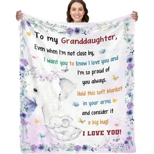 Granddaughter Gifts from Grandma, to My Granddaughter Gifts from Grandma Throw Blankets, Soft Flannel Blanket, Granddaughters Gift for Birthday Christmas, Grandchild Blanket,