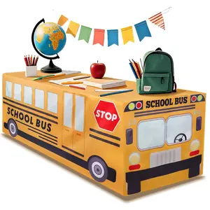 School Bus Tablecloths School Bus Theme Table Cover for School Kindergarten Back to School Birthday Party Decorations