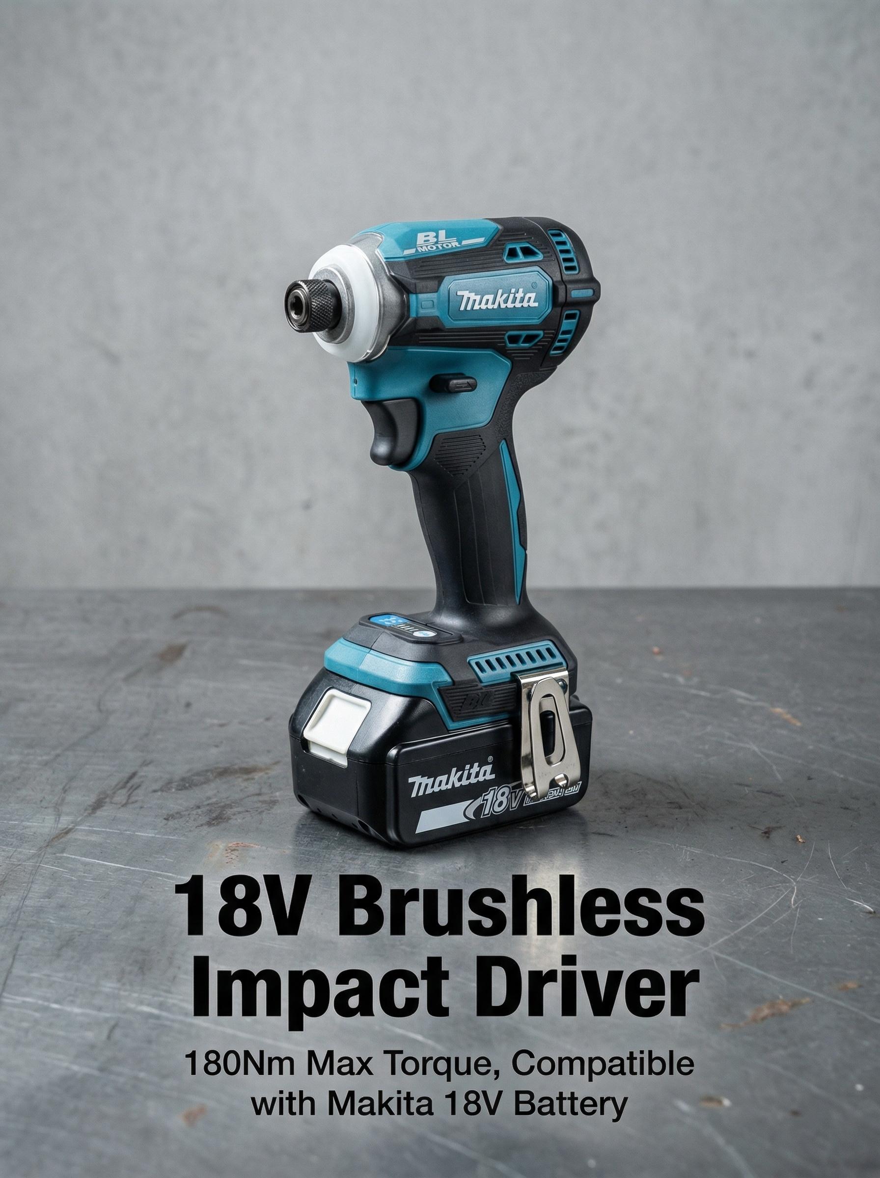Makita DTD171 Cordless Impact Driver For Construction And Home Repair With Brushless Motor And Variable Speed
