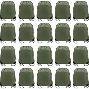 Drawstring Backpack Bags 20Packs Reflective String Bags for Gym Sport Trip Cinch Sack DIY for Women Men