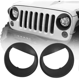 Wrangler Headlight Cover Angry Bird Bezels Trim Matte Black Accessories for 2007-2015 Jeep JK Wrangler & Unlimited - Pair