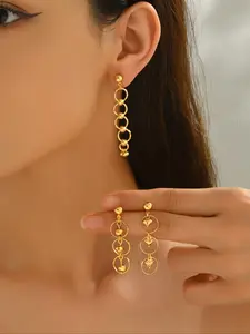 Beaded Dangle Earrings for Women, Unique Multi-Layer Design, Vintage Fashion Jewelry, Casual Style, All Seasons Wear, Heart Shaped Earrings