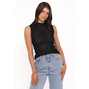 Brody Sheer Knit Top - Black