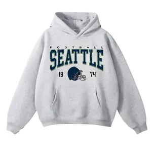 Vintage Seattle 19 74 Football Crewneck Hoodie, Seattle Team Pullover Hoodie, Seattle Football Game Day Hoodie, Seattle Football Team Graphic Hoodie