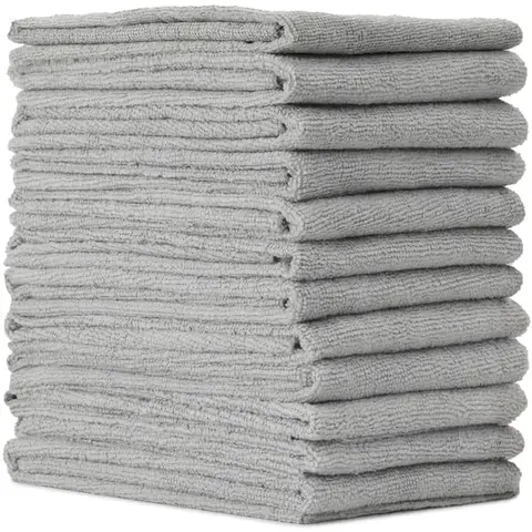 VIKING Microfiber Towel 12 Pack, Utility Car Drying Towels, Premium, Super Absorbent, Grey, 24 Inch x 24 Inch