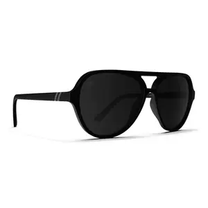 Blenders Eyewear Magic Roy Gradient Skyway Polarized Aviator Sunglasses Matte Black Frame Wrap Around Design 100% UV Protection Unisex Style