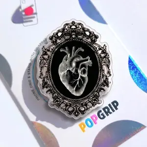Magnetic Phone Grip Anatomical Heart Gothic MagSafe Griptok Baroque Skull Frame Phone Holder Stand Dark Academia Aesthetic Kindle Magnet Accessory Gift