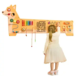 VEVOR Puppy Activity Wall Busy Board Panels, 12 Activities, Montessori Sensory Wall Toy for Kids 3-12 Years, Montessori Learning Activity Center, Ideal for Toddler Playroom Nursery Classroom