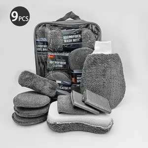 Car Cleaning Tool Kit, Car Washing Kit, Vehicle Wash Kit, Car Detailing Set, Car Detailing Products with Tire Brush, Polishing Towel Cloth, Wash Sponge, Microfiber Cleaning Mitt & Towels, Car Wash Accessories