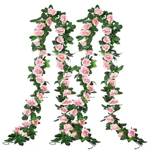 Artificial Rose Vine, Fake Rose Vine, Fake Flower Vine, Decorative Flowers for Home Living Room Ceiling, Home Decor, Fruit, Plastic Faux Flowers, Artificial Hanging Flower