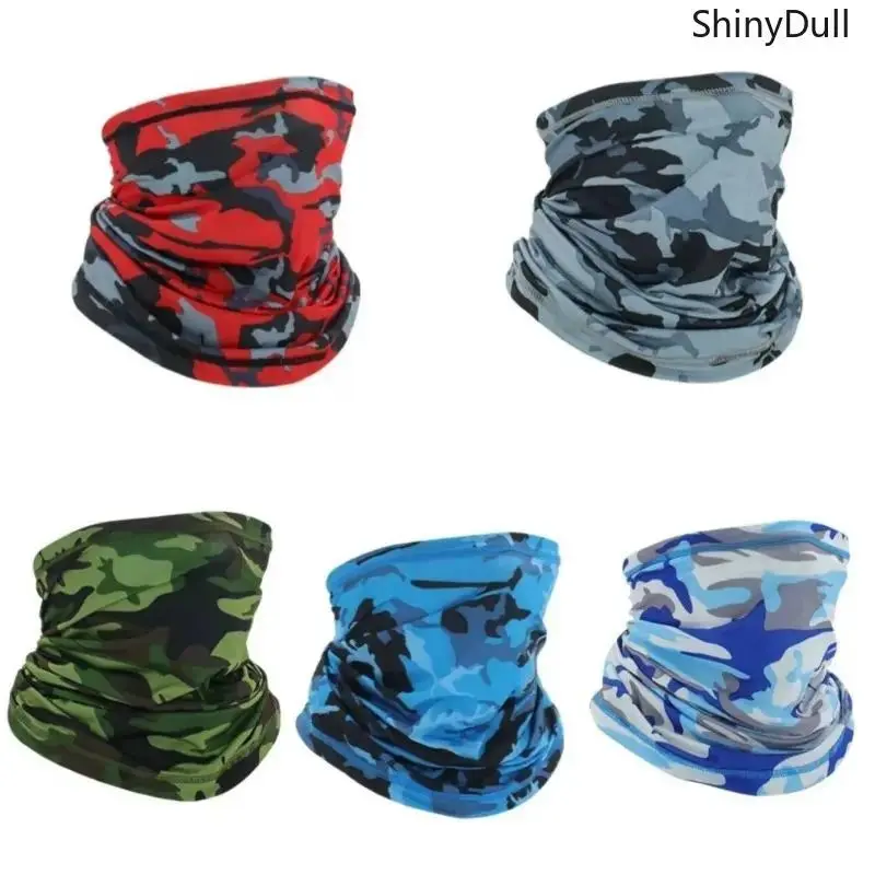 Unisex 5-Pack Solid Color Ice Silk Neck Gaiters - Cooling Fabric Face Coverings, 16.5 in x 9.8 in, Breathable UV Protection Masks for Camping, Running, Fishing, Biking, Adults, Outdoor Sports, Windproof Neck Gaiter, Athletic Face Masks, Neck Gaiter Headwe
