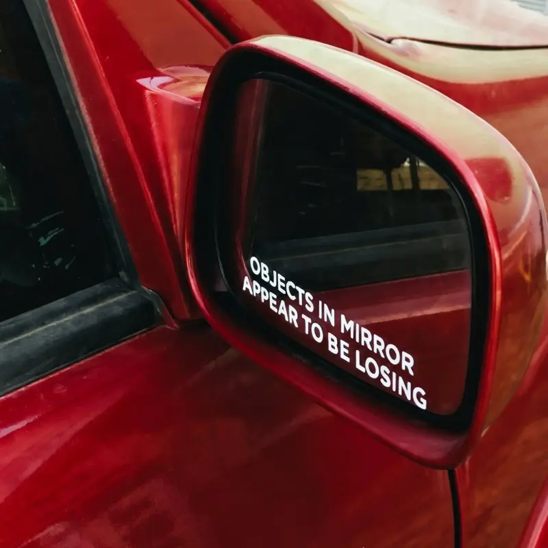 Objects in Mirror Appear Losing Funny Car Decal | Bumper Sticker | Rear Window Vinyl Sticker | Bold Text Car Decal | Funny Driver Sticker | Truck Decal | Permanent Vinyl | 4x1"
