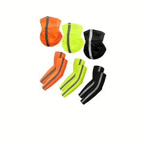 6 Sets UV Sunscreen Face Mask Neck Cover Scarf and Ice Silk Cold-proof Sleeves Men and Women Summer Outdoor Activity Supplies