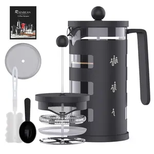 French Press Coffee Maker & Frothed Milk Press Set