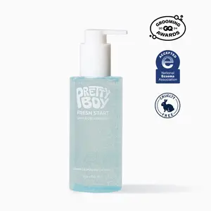 PrettyBoy Fresh Start Gentle Gel Cleanser - Hydrating & Exfoliating Comfort Face Wash with Niacinamide & Hyaluronic Acid for Sensitive Skin Daily Skincare Exfoliate