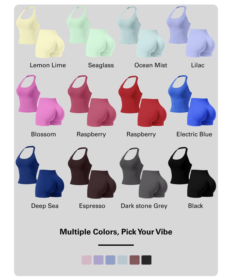 Coral Canton Halter Top & Impact Short Set