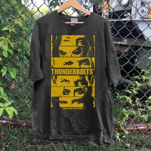 Vintage Thunderbolts Shirt, Thunderbolts Movie Fan Gift, Bucky Barnes Winter Soldier US Agent Yelena Belova Taskmaster Red Guardian  Tee