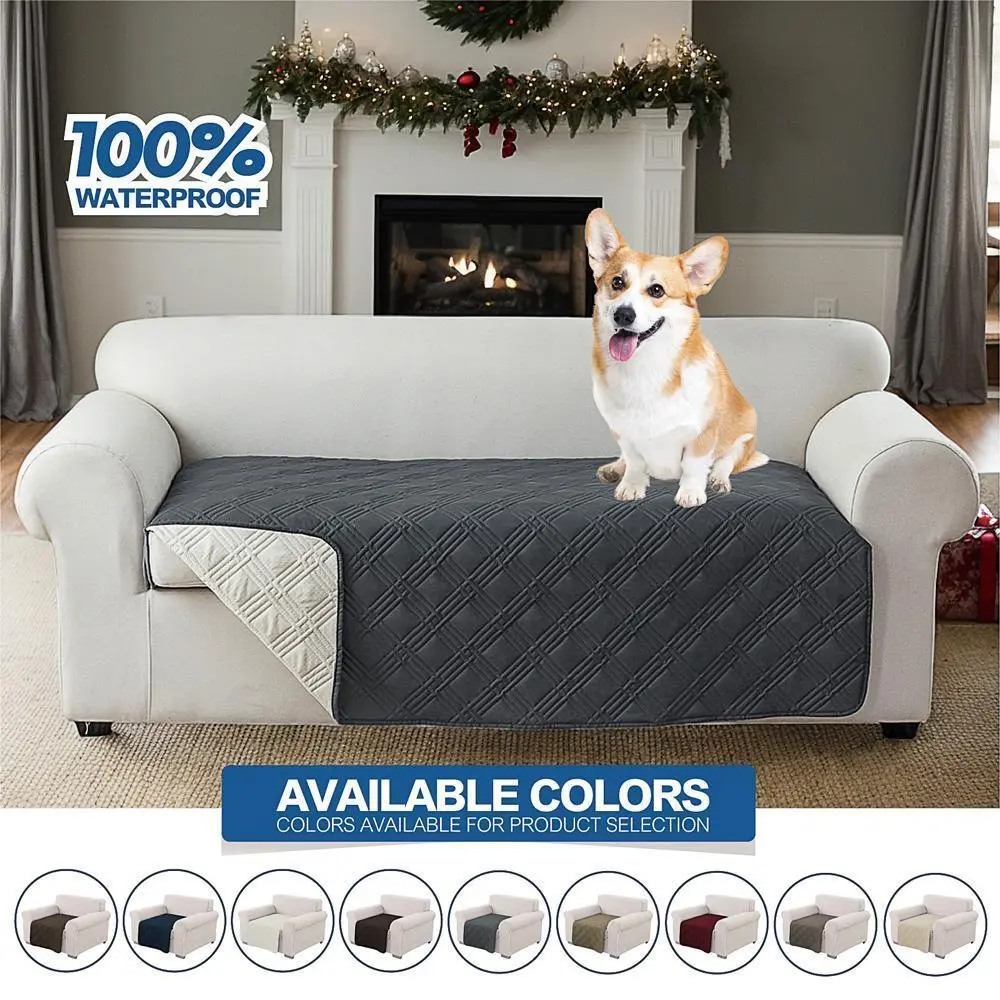 100% Waterproof Chair Cover for Pet Dogs Quilted Sofa  waterproof Nonslip Couch Slipcover  Protector 1-4Seats with handle