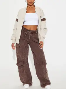 Know What To Do Non Stretch Cargo Jean - Brown