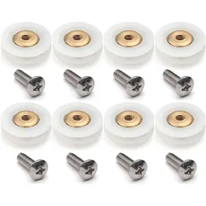 Replacement Shower Door Rollers/Runners/Wheels Grooved 19mm Diameter (19mm-8cs)