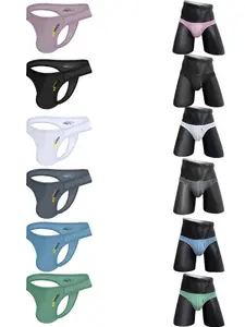 6 Pcs Men's Ice Silk Underwear Set, Ultra-Thin Breathable Sexy Low Waist Thong, Comfortable Tight-Fitting Plain Design for All Seasons