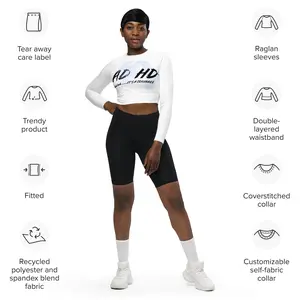 ADHD Lighting bolt Women's Recycled long-sleeve crop top