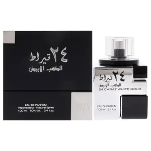 24 Carat White Gold by Lattafa for Men - 3.4 oz EDP Spray